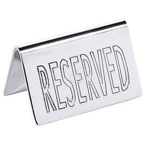 Contacto Reserved Table Sign with words in English RESERVED Contacto Reserved Table Sign with words in English RESERVED