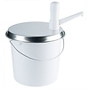 Contacto Dyspenser do sosów z polipropylenu z pokrywką i pompką, 10 l, o średnicy 250 mm Contacto Dyspenser do sosów z polipropylenu z pokrywką i pompką, 10 l, o średnicy 250 mm