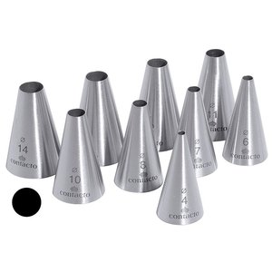Contacto Zestaw 9 końcówek prostych ze stali nierdzewnej średnica otworu od 4 do 15 mm