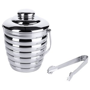 Contacto Stainless Steel Ice Box 1 L, Ø130 mm, (h)180 mm with Lid and Tongs