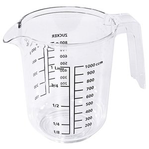 Contacto Polystyrene Jug for Flour or Sugar, 1 L with Measuring Cup Contacto Polystyrene Jug for Flour or Sugar, 1 L with Measuring Cup