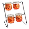 Contacto Weck® Glass Jars Stand supplied complete with 4 glasses 2706/220 with lids