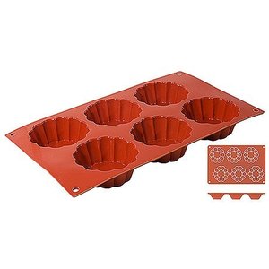 Contacto Mata silikonowa do babek Briochette, 6 foremek, 300x175x30 mm Contacto Mata silikonowa do babek Briochette, 6 foremek, 300x175x30 mm