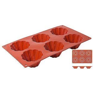 Contacto Mata silikonowa do babek Briochette, 6 foremek, 300x175x40mm Contacto Mata silikonowa do babek Briochette, 6 foremek, 300x175x40mm