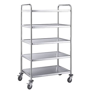 Contacto Stainless Steel 5 Tier Service Trolley 1540 x 830 x 510 mm Contacto Stainless Steel 5 Tier Service Trolley 1540 x 830 x 510 mm