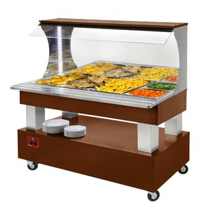Diamond Bain-marie warm wall buffet 4x GN1/1-150 (Mahogany wood) Diamond Bain-marie warm wall buffet 4x GN1/1-150 (Mahogany wood)
