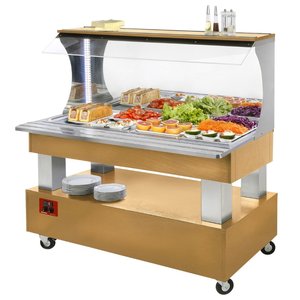 Diamond Buffet - Wall refrigerated salad bar, 4x GN1/1-150 (Wood light oak) Diamond Buffet - Wall refrigerated salad bar, 4x GN1/1-150 (Wood light oak)