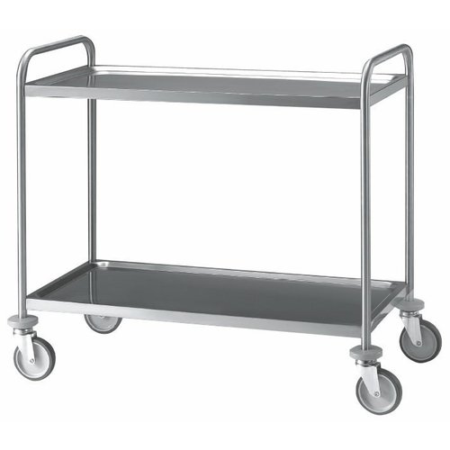 Diamond Stainless Steel 2 Tier Service Trolley 960 x 1000 x 500 mm Diamond Stainless Steel 2 Tier Service Trolley 960 x 1000 x 500 mm
