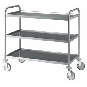 Diamond Stainless Steel 3 Tier Service Trolley 960 x 1000 x 500 mm Diamond Stainless Steel 3 Tier Service Trolley 960 x 1000 x 500 mm
