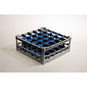 Diamond Gray - Blue Dishwasher Glassware Basket 25 compartments / 500 x 500 x 210 mm