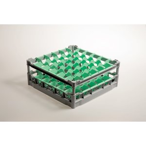 Diamond Gray - Green Dishwasher Glassware Basket 36 compartments / 500 x 500 x 210 mm Diamond Gray - Green Dishwasher Glassware Basket 36 compartments / 500 x 500 x 210 mm