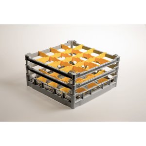 Diamond Gray - Yellow Dishwasher Glassware Basket 16 compartments / 500 x 500 x 250 mm Diamond Gray - Yellow Dishwasher Glassware Basket 16 compartments / 500 x 500 x 250 mm