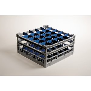 Diamond Gray - Blue Dishwasher Glassware Basket 25 compartments / 500 x 500 x 250 mm