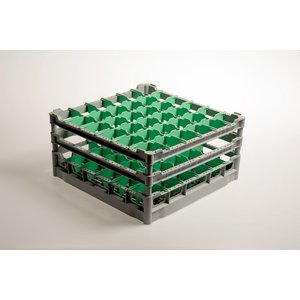 Diamond Gray - Green Dishwasher Glassware Basket 36 compartments / 500 x 500 x 250 mm Diamond Gray - Green Dishwasher Glassware Basket 36 compartments / 500 x 500 x 250 mm