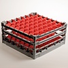 Diamond Gray - Red Dishwasher Glassware Basket 49 compartments / 500 x 500 x 250 mm