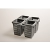 Diamond Gray Basket for Cutlery 4 compartments / 217 x 217 x 217 mm
