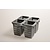 Diamond Gray Basket for Cutlery 4 compartments / 217 x 217 x 217 mm