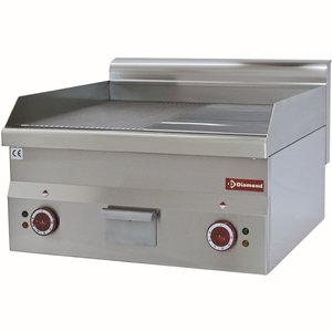 Diamond Elektryczna płyta grillowa gładka/ryflowana, chromowana, 6 kW, nastawna Diamond Elektryczna płyta grillowa gładka/ryflowana, chromowana, 6 kW, nastawna