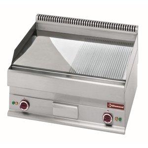 Diamond Countertop Electric Griddle 695 x 520 mm, Smooth/Ribbed, Chromed, 2 Heating Zones, 9 kW, 400V Diamond Countertop Electric Griddle 695 x 520 mm, Smooth/Ribbed, Chromed, 2 Heating Zones, 9 kW, 400V