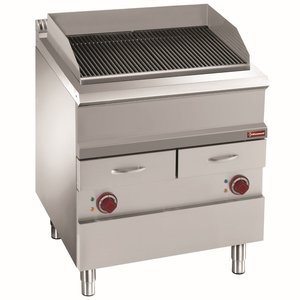 Diamond Elektryczny grill lawowy żeliwny, 12 kW, 400-230V na podstawie z szafką Diamond Elektryczny grill lawowy żeliwny, 12 kW, 400-230V na podstawie z szafką