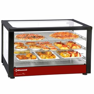 Diamond Countertop Heating Display 3-Level, 1,20 kW, from 20 to 90 °C, Black, Panoramic