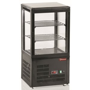 Diamond Refrigerated Display Square, 60 L, from 4°C to 12°C, Stationary, Ventilated, Black