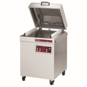 Diamond Stationary Chamber Vacuum Packing Machine, Sealing 2x 520 mm, 63 m³/h, 2.5 kW, 230/400V with Stainless Steel Cover and Thrust Plate, on Wheels