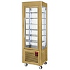 Diamond Panoramic Refrigerated Display Square, 360 L, from -5°C to -20°C, Stationary, with 5 shelves (510 x 510 mm), Ventilated, Gold