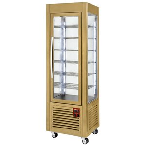 Diamond Panoramic Refrigerated Display Square, 360 L, from -5°C to -20°C, Stationary, with 5 shelves (510 x 510 mm), Ventilated, Gold
