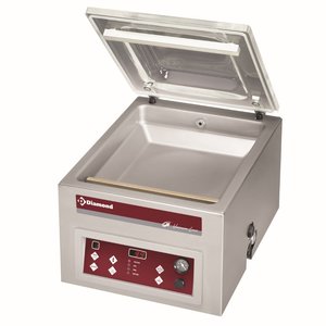 Diamond Chamber Vacuum Packing Machine, Sealing 350 mm, 16 m³/h, 1.1 kW with Transparent Cover Diamond Chamber Vacuum Packing Machine, Sealing 350 mm, 16 m³/h, 1.1 kW with Transparent Cover