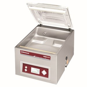 Diamond Chamber Vacuum Packing Machine, Sealing 420 mm, 21 m³/h, 1.6 kW with Transparent Curved Cover Diamond Chamber Vacuum Packing Machine, Sealing 420 mm, 21 m³/h, 1.6 kW with Transparent Curved Cover