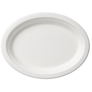 Duni Oval Bagassa Dinner Plate 260 mm, White, Biodegradable (Pack of 250) Duni Oval Bagassa Dinner Plate 260 mm, White, Biodegradable (Pack of 250)