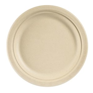 Duni Talerzyk jednorazowy obiadowy okrągły, Ø220 mm z włókna Bagassa, brązowy, biodegradowalny (450 szt.)