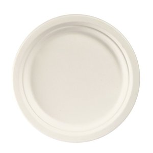 Duni Round Bagassa Dinner Plate Ø220 mm, White, Biodegradable (Pack of 400)