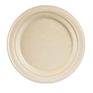 Duni Round Bagassa Desert Plate Ø180 mm, Brown, Biodegradable (Pack of 400)