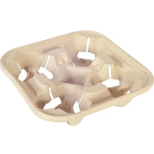 Duni Brown Cup Holder, 4 Glasses/Cups (Pack of 300)