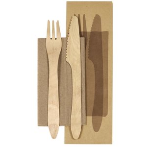 Duni Knife, Fork, Brown Napkin 19 cm Natural (Pack of 400)