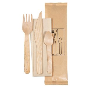 Duni Knife, Fork, Spoon, Brown Napkin 16/16,5/11 cm Natural (Pack of 250)