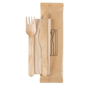 Duni Knife, Fork, Brown Napkin 16/16,5 cm Natural (Pack of 250)