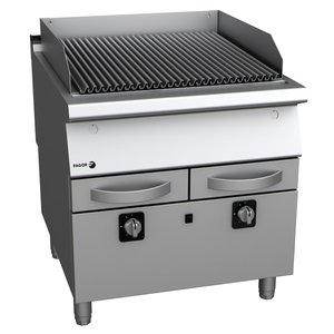 Fagor Gazowy grill lawowy 680 x 690 mm, 2 strefy grzewcze, 22 kW na podstawie z szafką Fagor Gazowy grill lawowy 680 x 690 mm, 2 strefy grzewcze, 22 kW na podstawie z szafką
