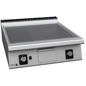 Fagor Countertop Gas Griddle 2/3 Smooth, 1/3 Ribbed, Chromed, 18 kW Fagor Countertop Gas Griddle 2/3 Smooth, 1/3 Ribbed, Chromed, 18 kW