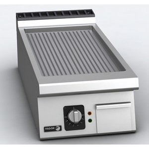 Fagor Elektryczna płyta grillowa ryflowana, chromowana, 7,5 kW, 400V, nastawna Fagor Elektryczna płyta grillowa ryflowana, chromowana, 7,5 kW, 400V, nastawna