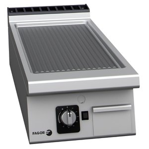 Fagor Gazowa płyta grillowa ryflowana, chromowana, 9,25 kW, nastawna z termostatem Fagor Gazowa płyta grillowa ryflowana, chromowana, 9,25 kW, nastawna z termostatem