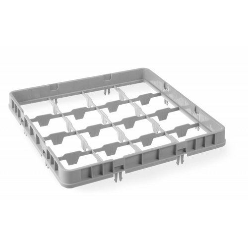 AmerBox Nadstawa do kosza na szkło 16 przegród / 500 x 500 x 40 mm, szara