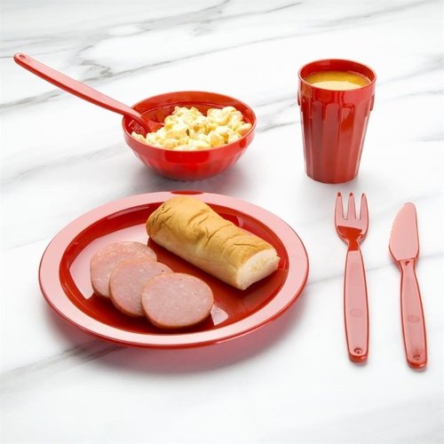 Kristallon Polycarbonate Plates Red 230mm (Pack of 12) Kristallon Polycarbonate Plates Red 230mm (Pack of 12)