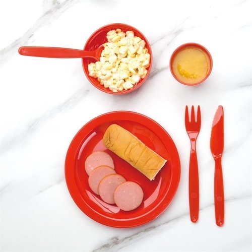 Kristallon Polycarbonate Plates Red 230mm (Pack of 12) Kristallon Polycarbonate Plates Red 230mm (Pack of 12)