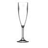 BBP Transparent Polycarbonate Champagne Flutes 200 ml CE Marked at 175 ml (Pack of 12)