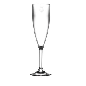BBP Transparent Polycarbonate Champagne Flutes 200 ml CE Marked at 175 ml (Pack of 12)