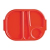 Kristallon Polycarbonate Oval Compartment Food Tray with Handles Red (Pack of 10)