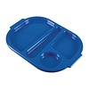 Kristallon Polycarbonate Oval Compartment Food Tray with Handles Blue (Pack of 10)